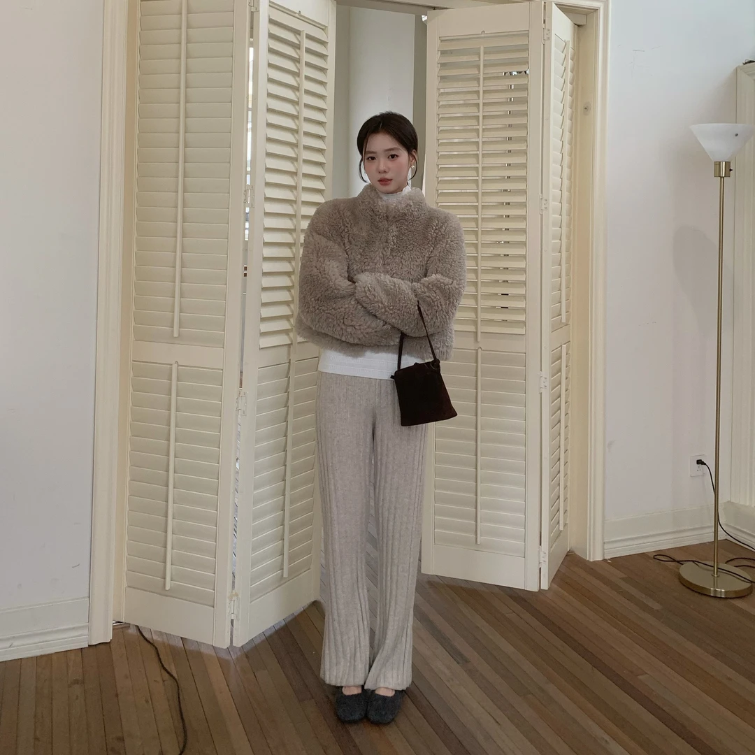 清 DH OFFICIAL 大花【糯糯裤】休闲裤秋冬高腰时尚气质韩版微喇