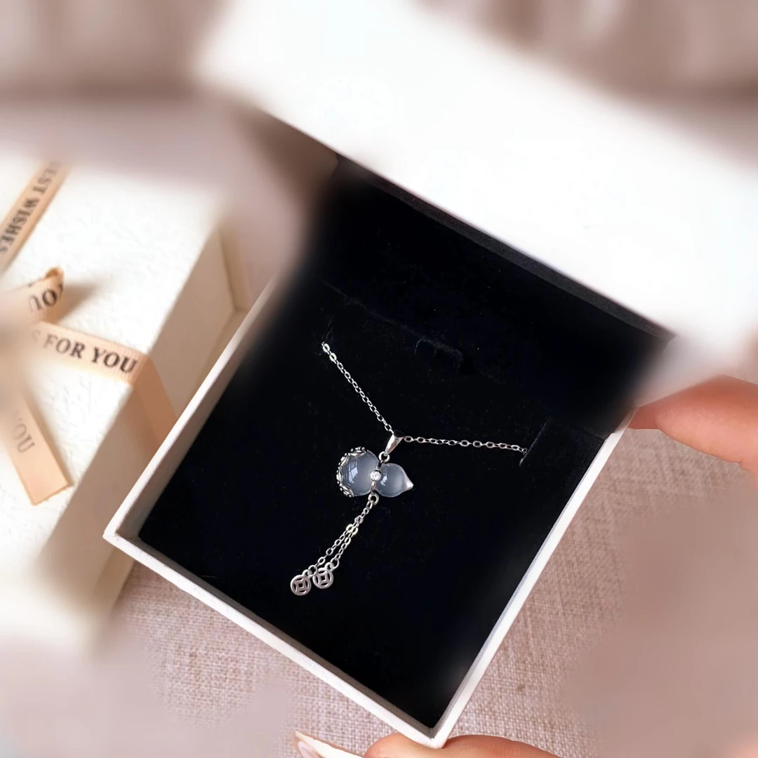 铜合金项链 气质时尚百搭金钱福禄葫芦项链轻奢小众感葫芦锁骨链