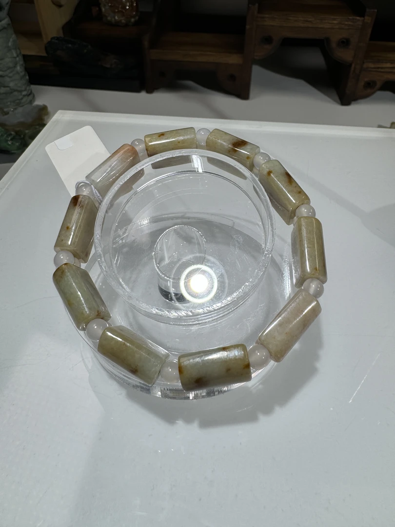 缅甸天然翡翠A货玉石三彩撒金手串珠宝首饰情人节礼物