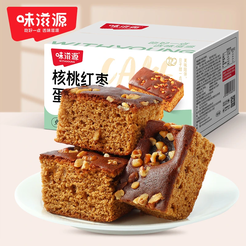 味滋源核桃红枣蛋糕400g整箱营养早餐食品红枣糕传统糕点心下午茶