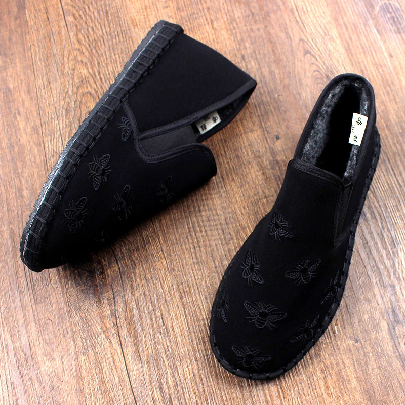 高帮棉鞋男款冬季新款老北京布鞋加绒加厚东北中帮保暖轻便二棉布