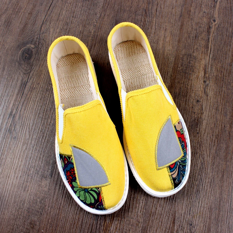 老北京布鞋男士夏季透气灯芯绒手工软底防滑西山潮流工作男步布鞋