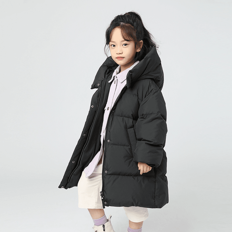 21163女童羽绒服中长款2022冬季新款儿童装羽绒服中大童