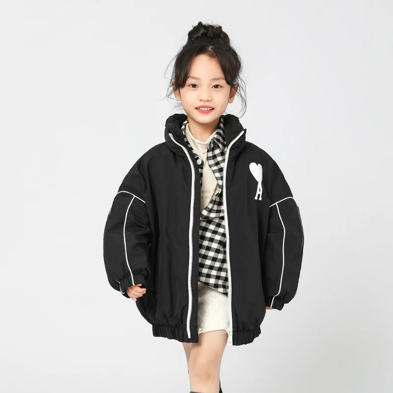 21153女童羽绒服短款加厚2022冬季新款无帽面包服童装羽绒外套