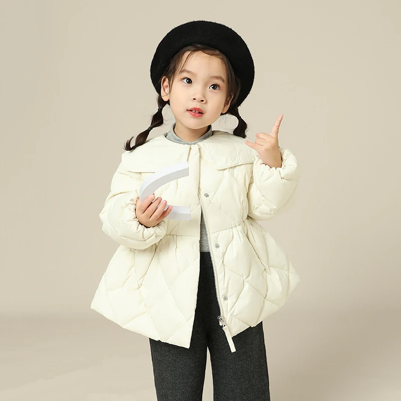 22214宝宝羽绒服中长款裙型可爱冬季女童羽绒服小童外套