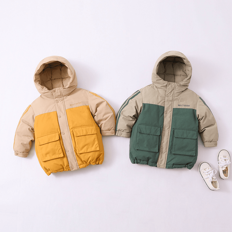 21908男童羽绒服中长款22冬季新款中小童装外套1-3-6-8加厚保暖
