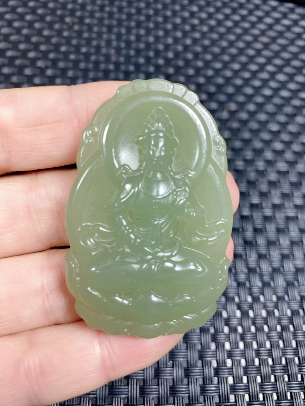 天然和田玉观音吊坠男女时尚同款