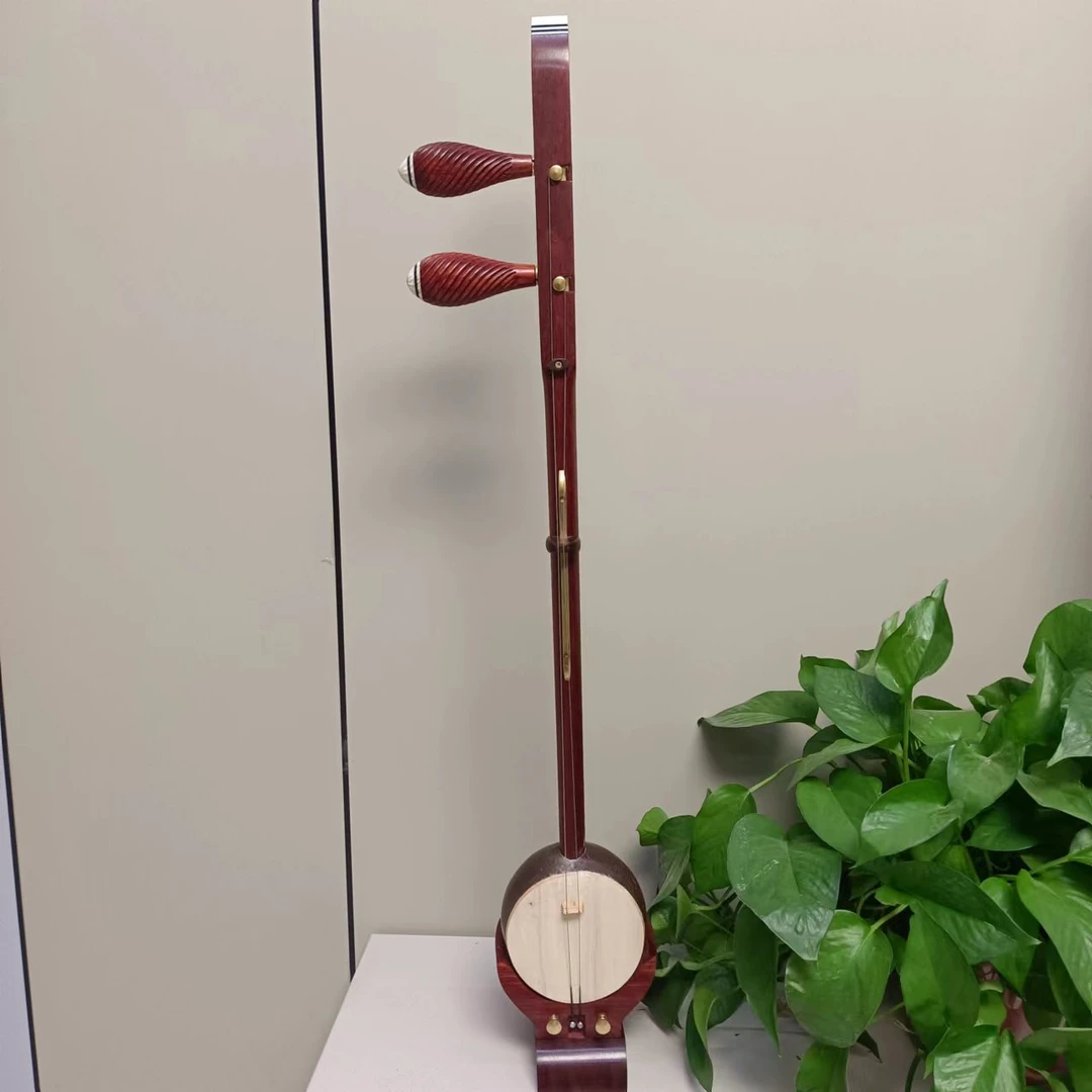 非洲老红木板胡 配套齐全，弦合，马尾弓，指帽，松香，定器备用弦一套