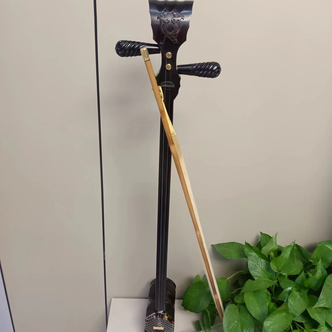 黑紫光檀高档曲胡合金弦合白毛马尾弦弓子松香定音器备用弦一套。