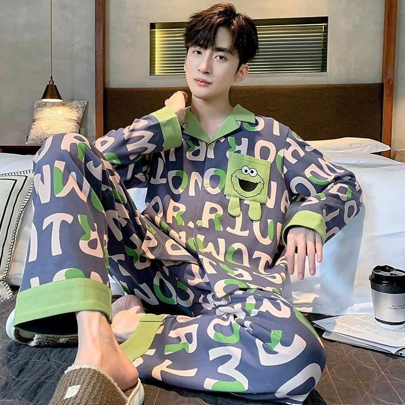 2025年新款睡衣男士云朵棉长袖春秋冬季大码青少年男生家居服套装