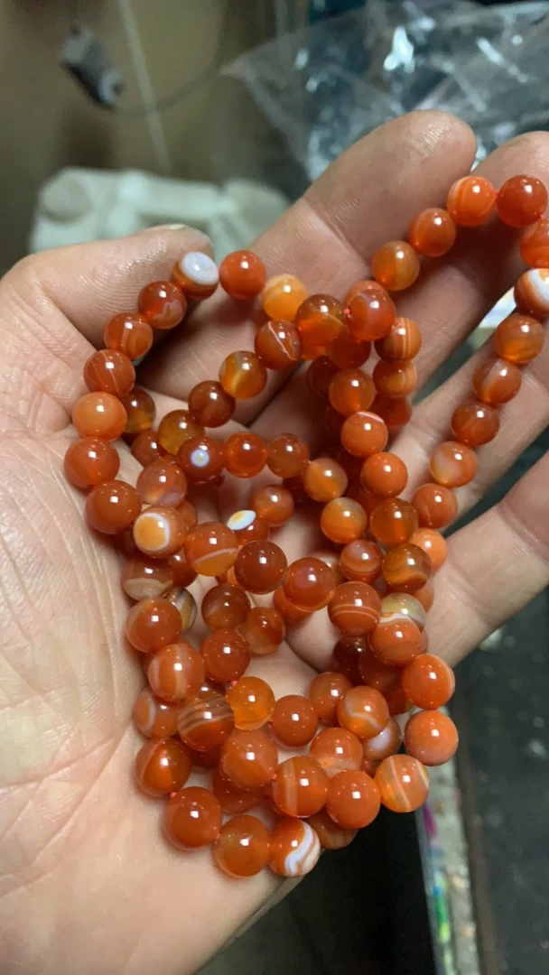 玛瑙手链项链108粒巴西玛瑙
