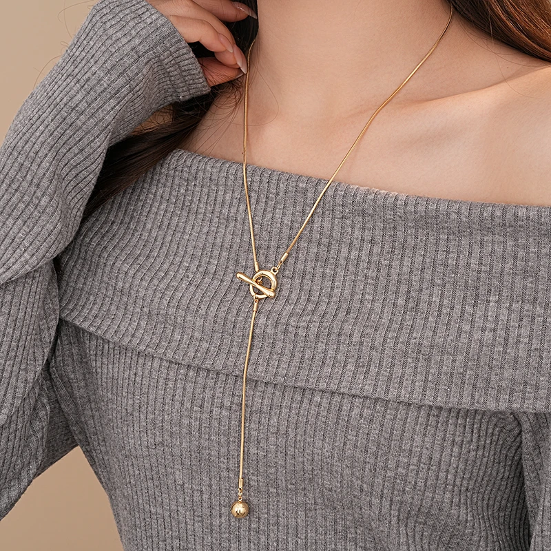 极简精致冷淡风流苏毛衣项链女款2024新款高级感轻奢小众百搭颈链
