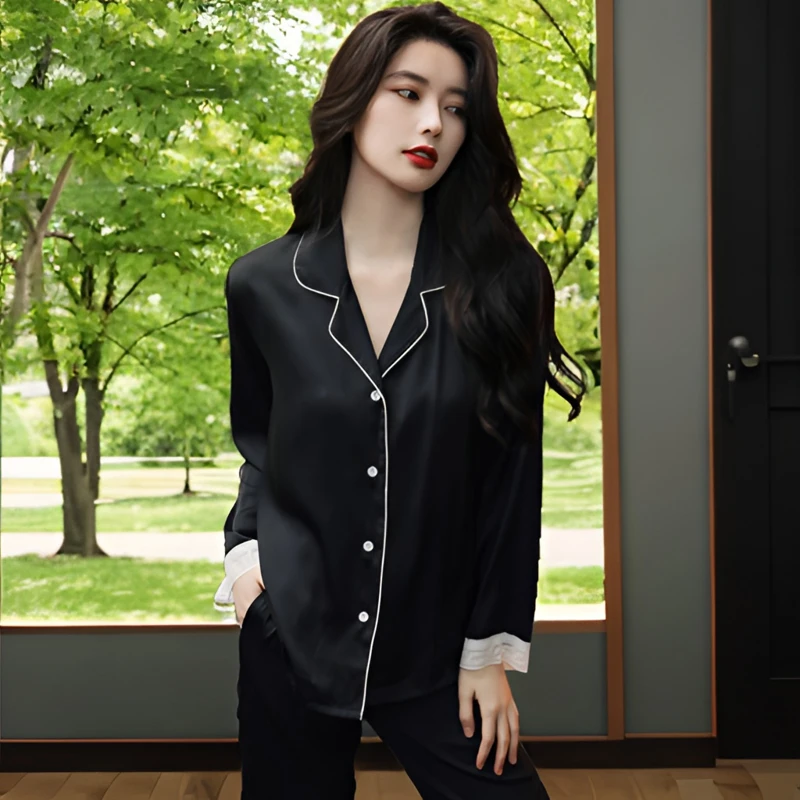 RHUDE FOG可外穿时尚睡衣女长袖居家服套装休闲薄款轻奢家居服