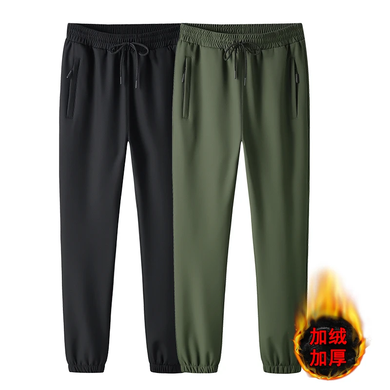310G软壳重磅男士秋冬季裤加绒加厚男裤大码户外防水休闲冲锋裤子