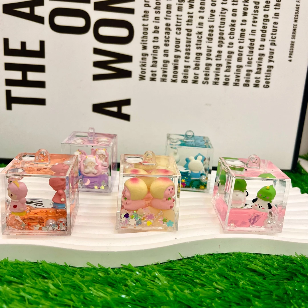 【直播间一组抢拍】流沙瓶钥匙扣摆件双飘三飘四飘卡通可爱少女心