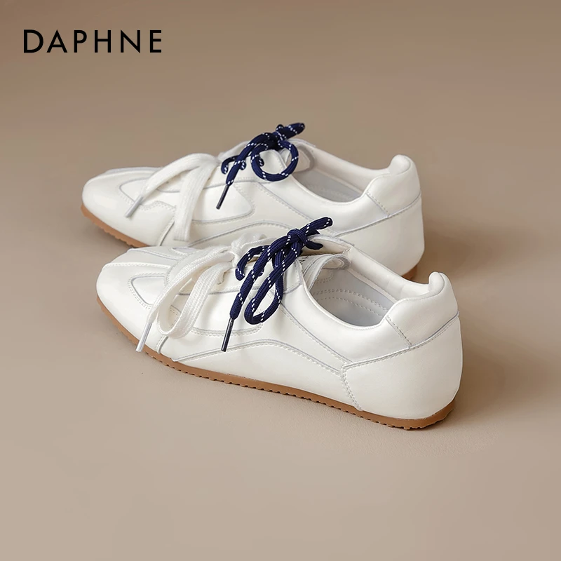 达芙妮芭蕾德训鞋女2025新款夏季设计感百搭休闲鞋运动软底小白鞋