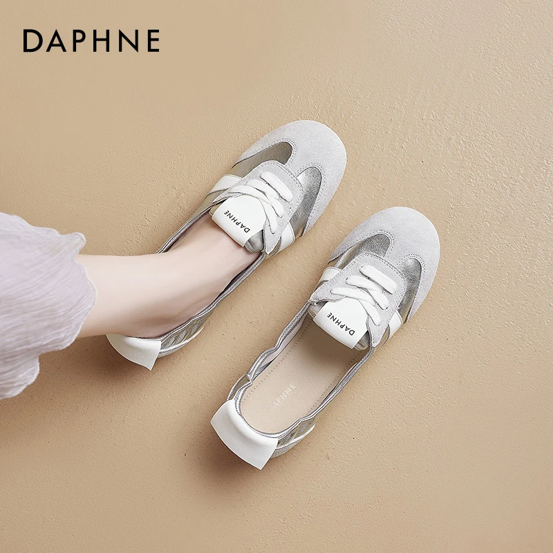 达芙妮芭蕾德训鞋女款2025新款春季透气软底蛋卷鞋一脚蹬浅口单鞋