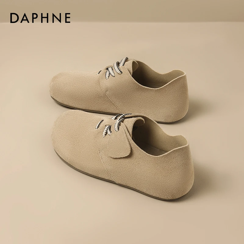 达芙妮勃肯鞋女2025新款春秋季全包平底豆豆鞋复古一脚蹬软底单鞋