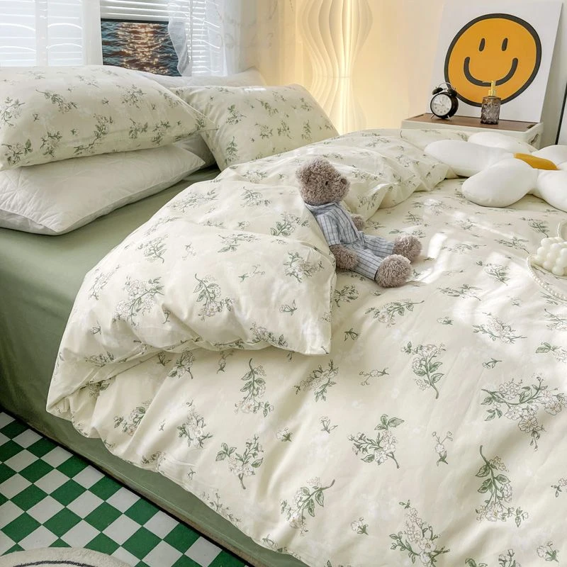 纯棉碎花被套 四件套四季通用 学生宿舍三件套 被罩200x230CM全棉