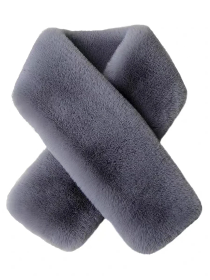 毛绒围脖网红时尚百搭加绒防寒防风秋冬季山羊绒围巾水貂毛围脖