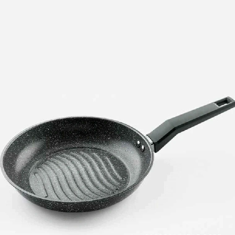 新疆包邮-麦饭石不粘炒锅家用耐磨黑色烹饪款式打造煎鱼