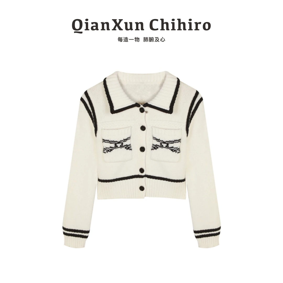 「有钱有闲」毛衣D4MY8650A秋冬小香风时尚法式短款气质设计感长袖