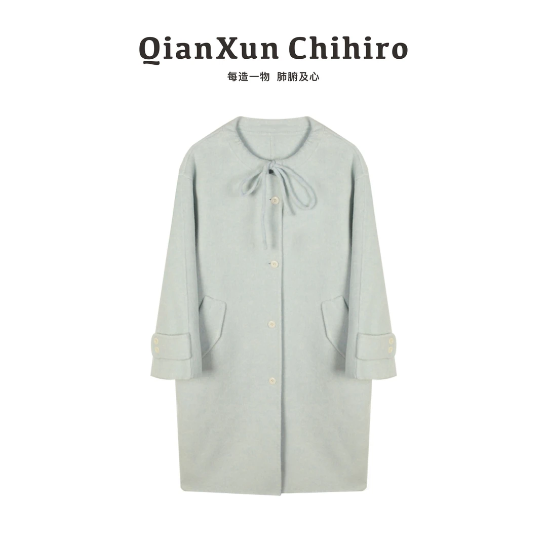 【千寻严选】大衣预Q4DY5971绑带大衣