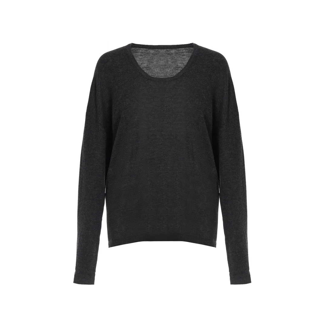 LYNEE 简约圆领套头针织衫女休闲百搭长袖上衣 LGD2EAK078