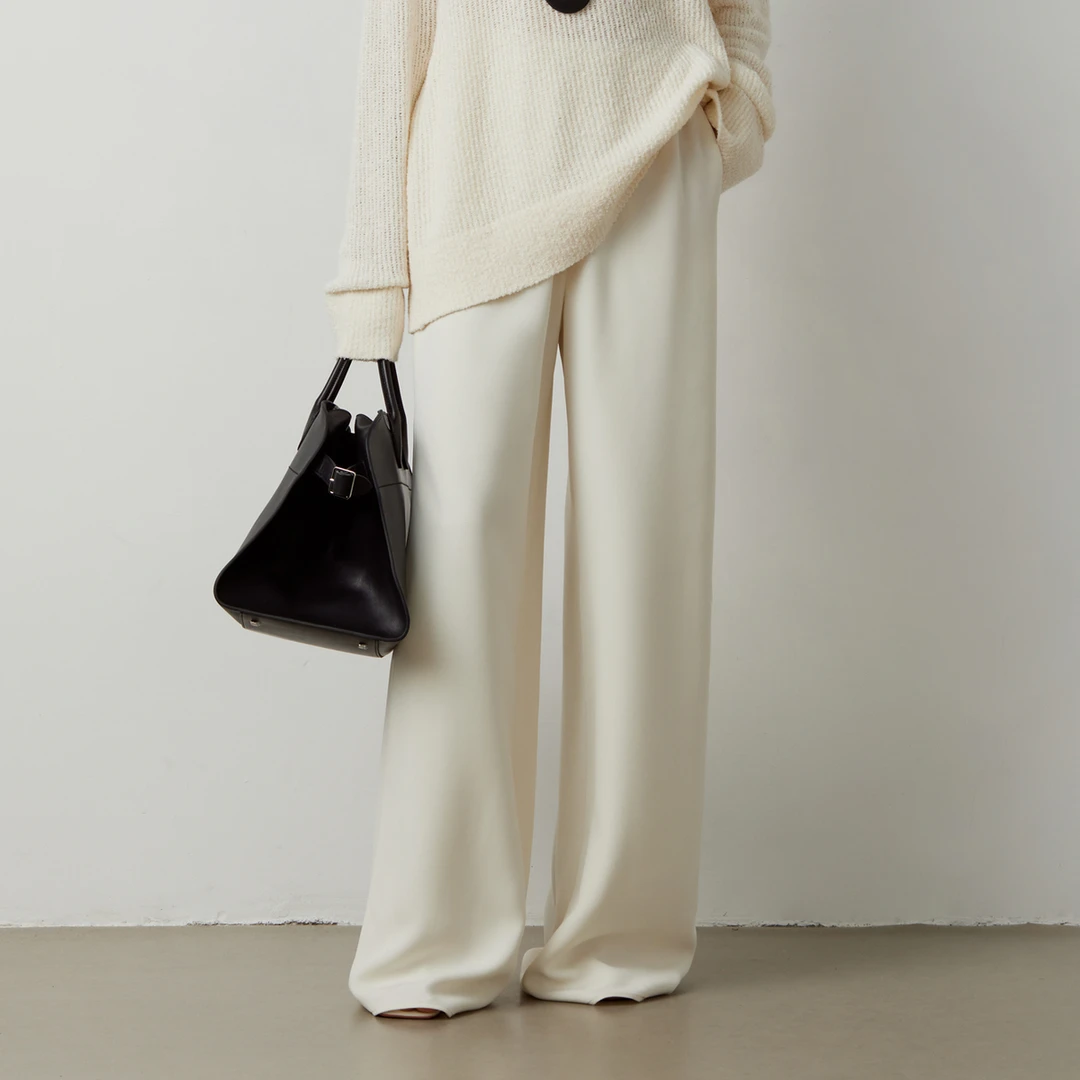 LYNEE 高腰白色百搭空气裤休闲垂感直筒裤 LGD2ESW126/LGD2ESW149