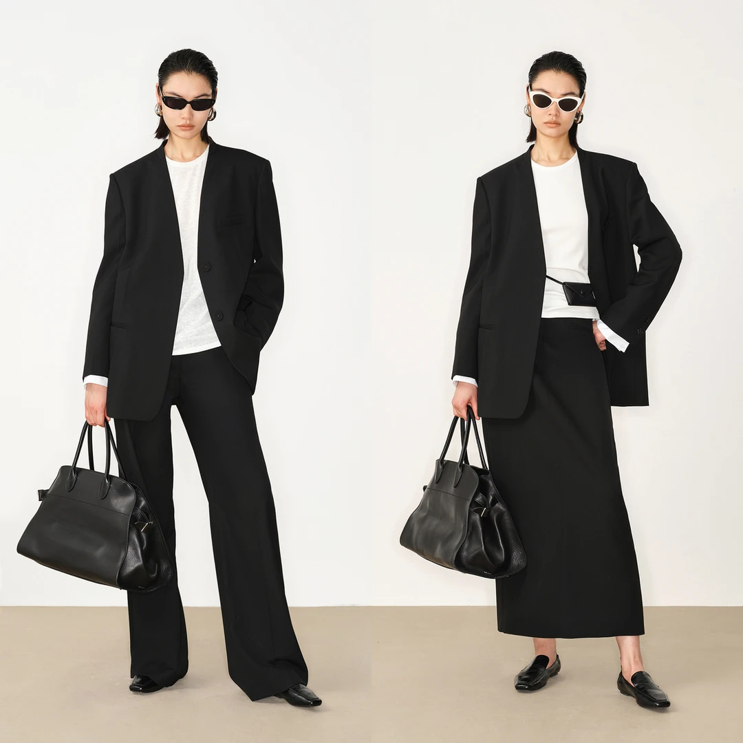 LYNEE 【黑标】无领西装直筒半身裙西装裤 LGD2EAW027/AW025/026