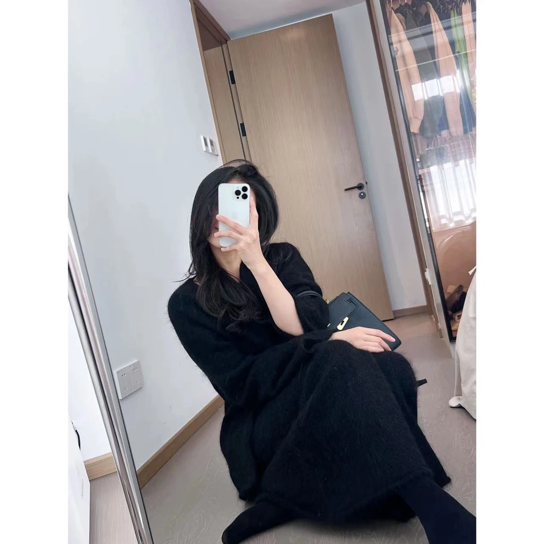 【清仓活动款】【冬知意】秋冬针织套装裙上衣下摆开叉半裙套装