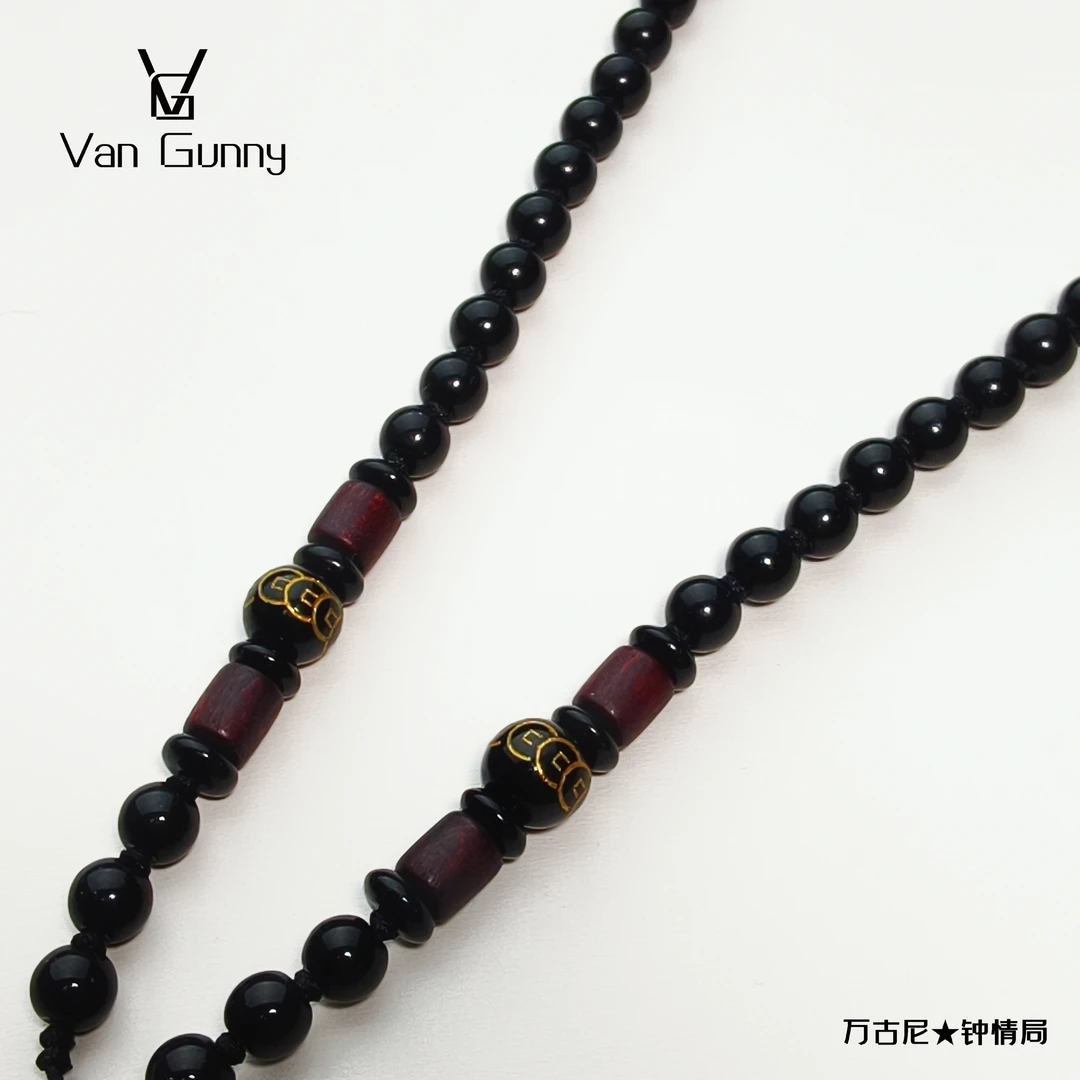 非金属木质项链 《黑色珠链》65CM套头项链可搭配国风吊坠XL7097