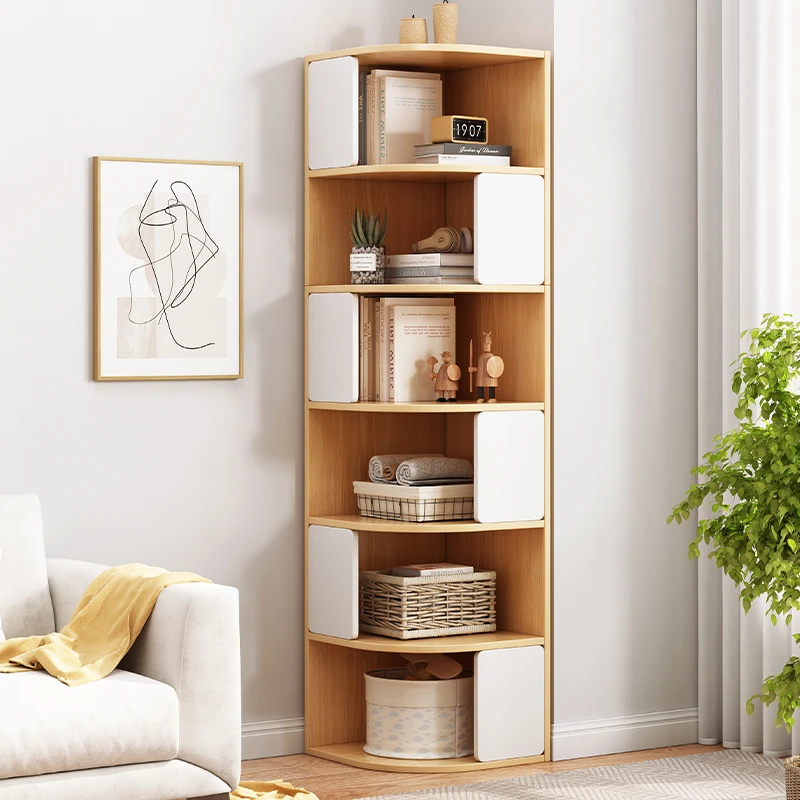 书柜落地置物架靠墙转角储物柜子家用夹缝收纳柜分层简约现代书架