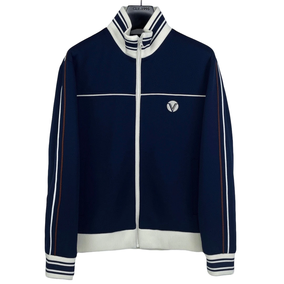 VALENTINO ORLANDI/华伦天奴奥兰迪 藏蓝色立领织带夹克2461004