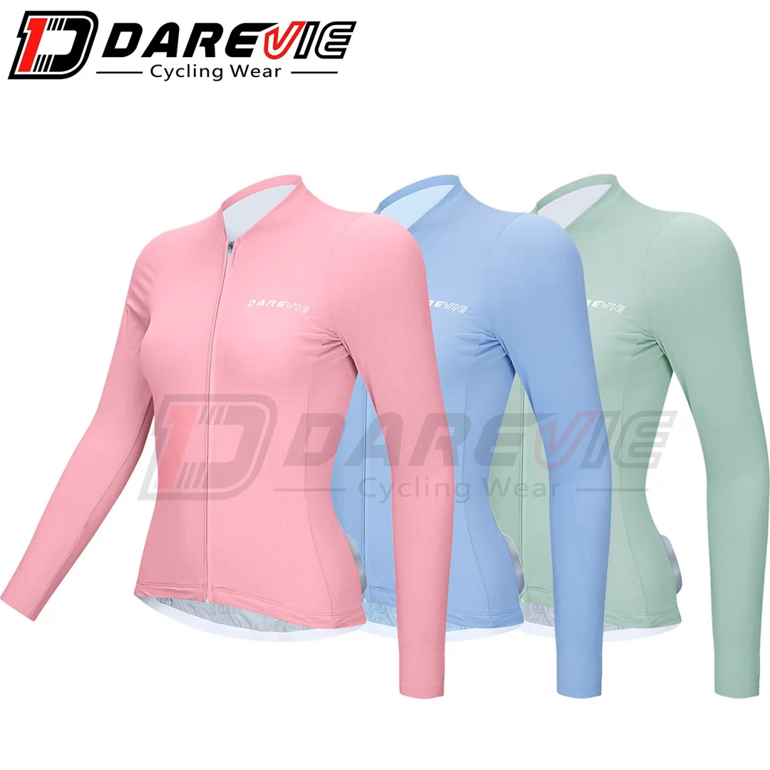 欣老师同款Darevie勇为女款骑行长袖上衣防紫外线速干透气骑行服