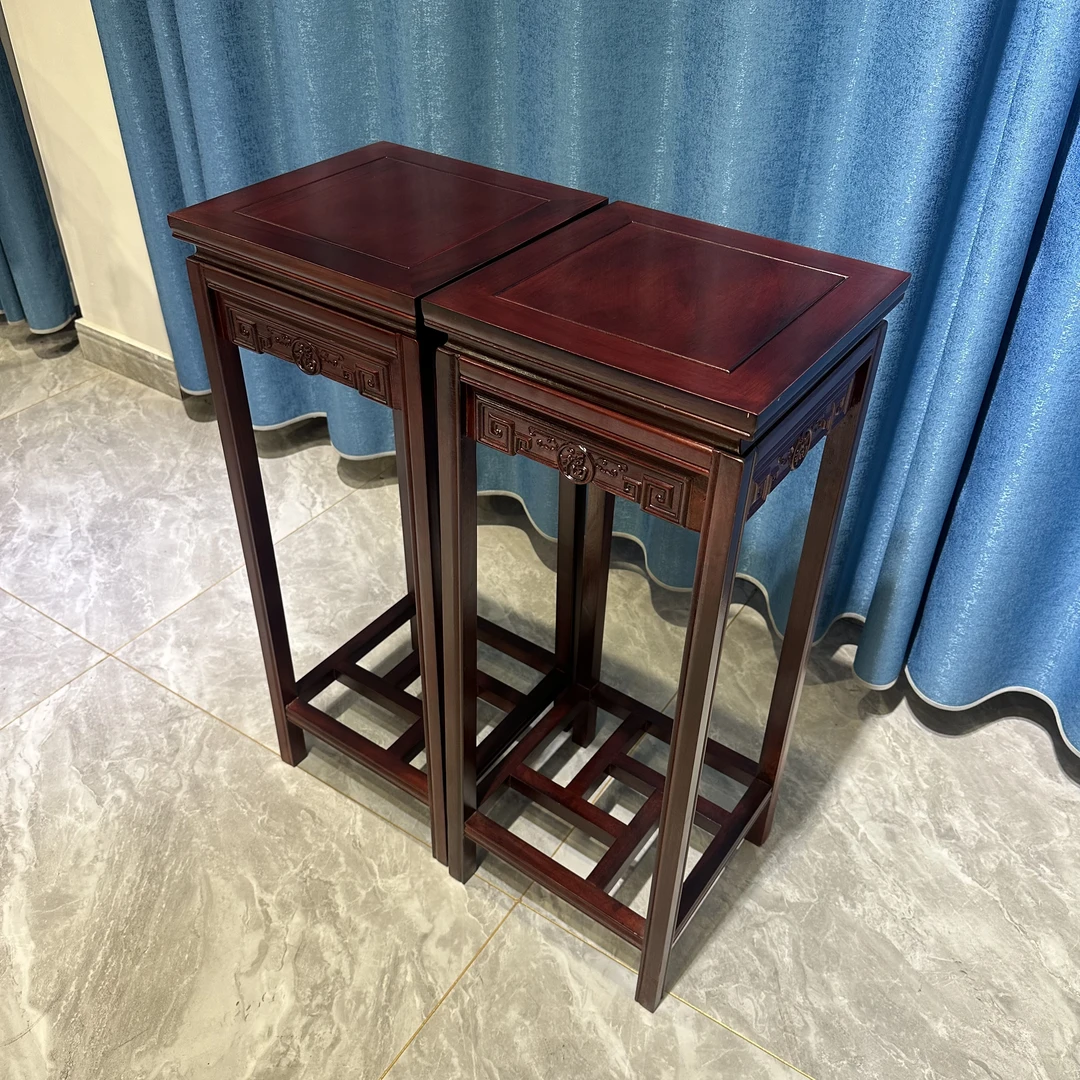 全实木酸枝木花架置物架中式古典福字花架全榫卯结构高81左右