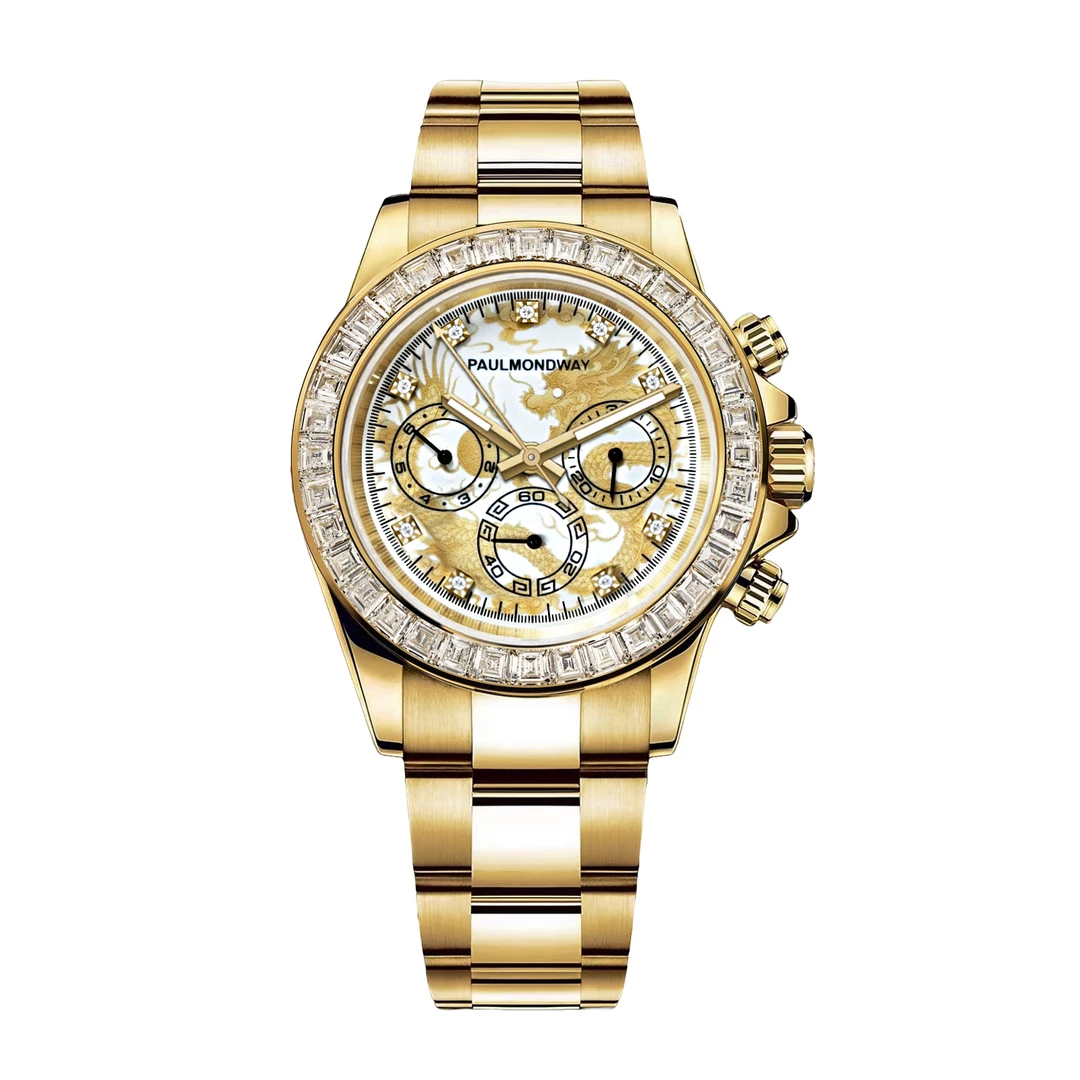 【中泰远航专属】保罗梦德威/PM【金龙迪】 龙年 镶钻 全自动机械腕表