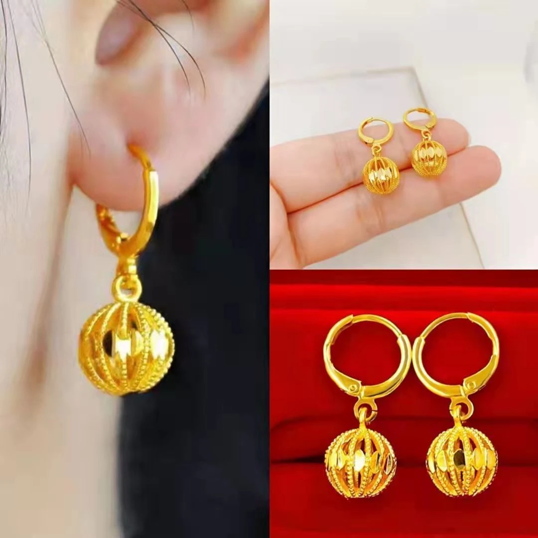 合金耳饰 时尚饰品玲珑绣球女简约不掉色精美耳坠防过敏