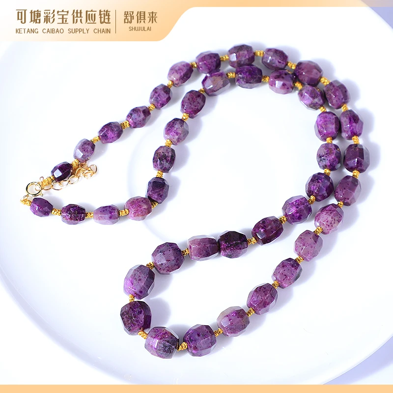 南非舒俱来 欧若风 樱花粉舒俱来八棱珠DIY项链合集 KTCB-2372