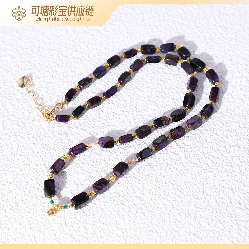 南非舒俱来 18K金 B+级老油紫舒俱来项链 KTCB-3078