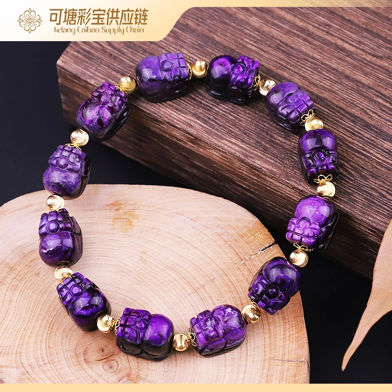 南非舒俱来 18K金 S级皇家帝王紫丝绒料貔貅手链合集300/多样性发