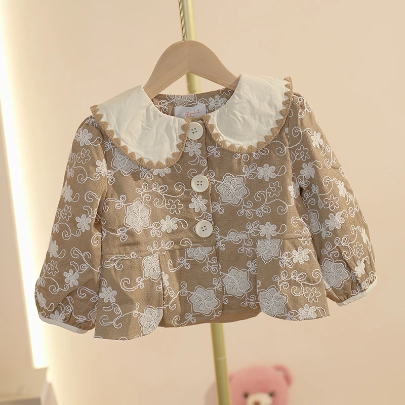 女童风衣外套春秋款2024新款洋气小童春款宽松薄款女宝宝儿童春装