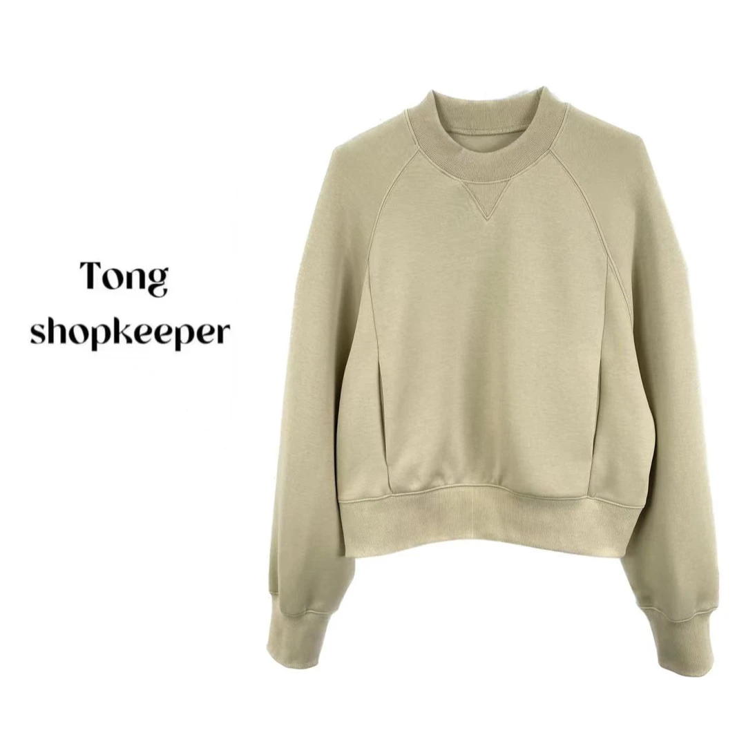 QJ168385 新款2025港风极简百搭简约套头宽松高级感卫衣