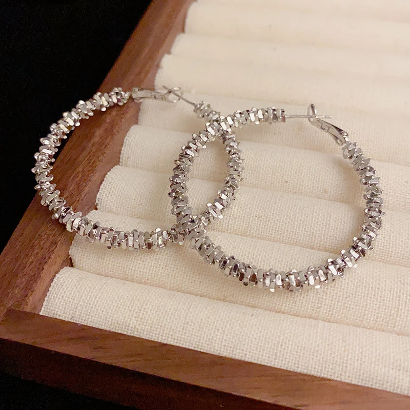 铜合金耳饰 【115】欧美复古高级感气质大圆环耳圈时尚个性百搭耳环