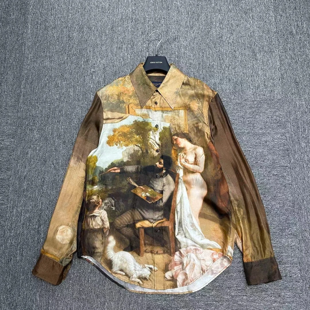 louis vuitton lv 新款 油画 衬衫/07697/M码/99新