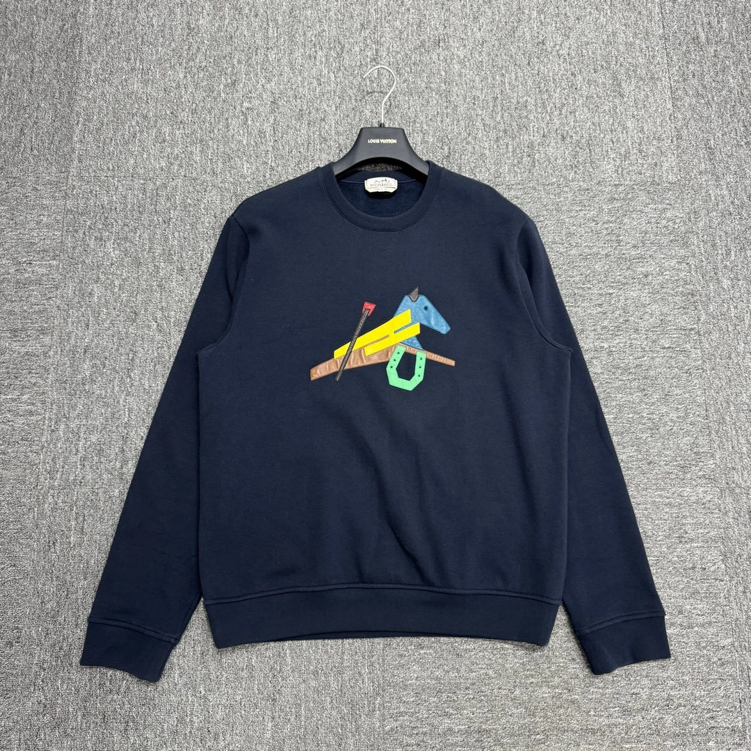 Hermes 爱马仕藏蓝色卫衣/xl码/99新/08120