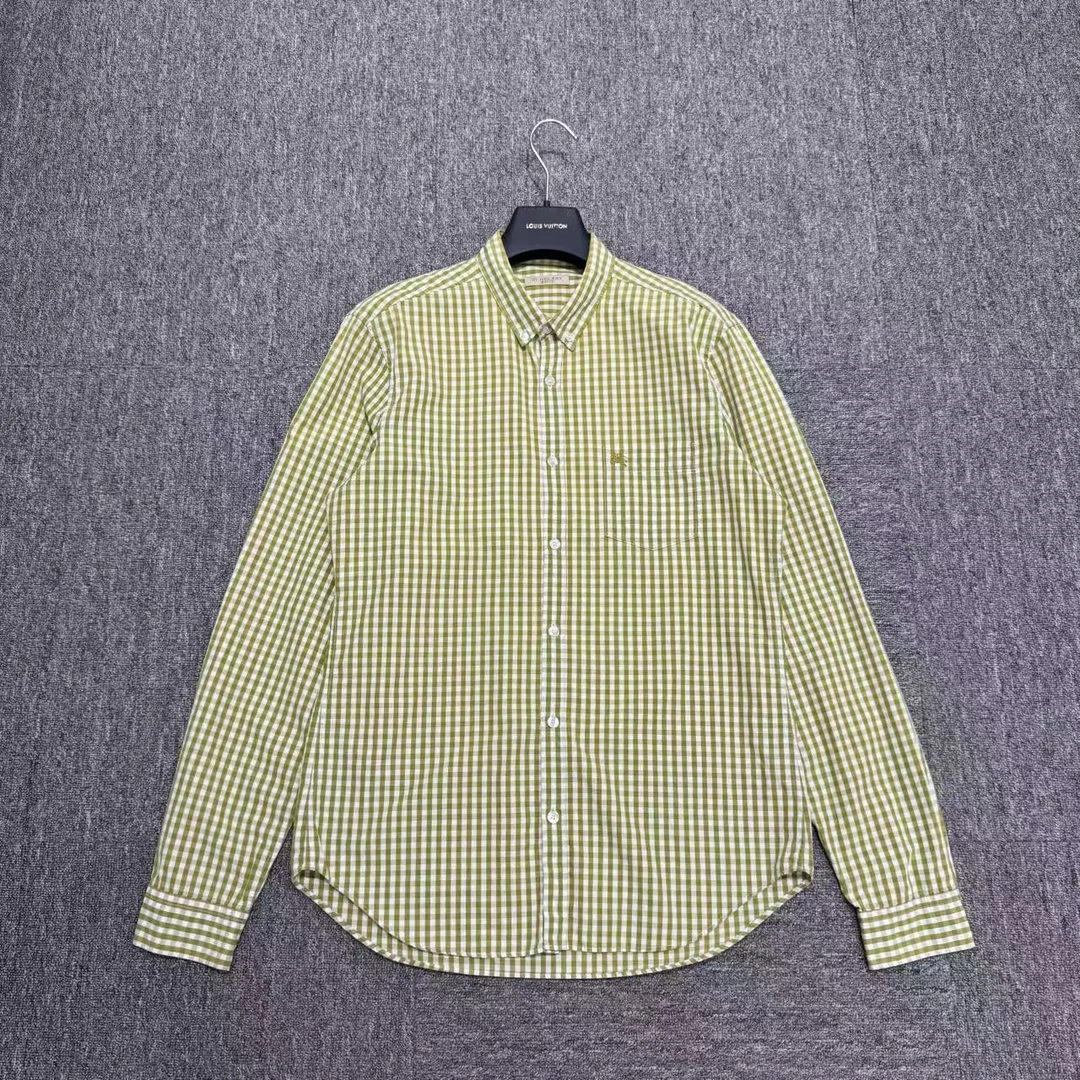 Burberry 战马刺绣格纹衬衫/10783/M码/98新