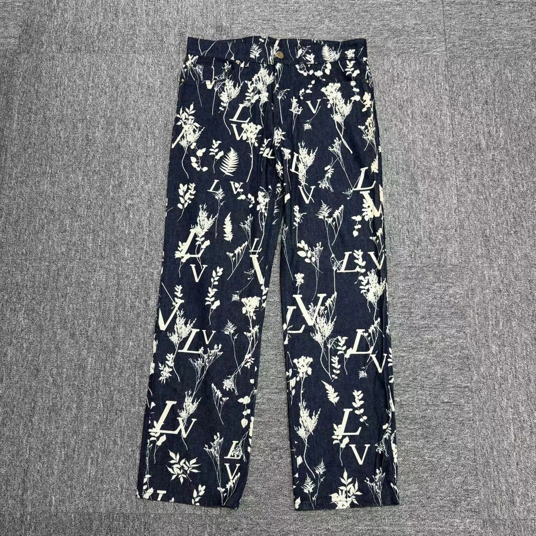 louis vuitton lv 花卉满印牛仔裤/11118/31码/99新 /公价8800