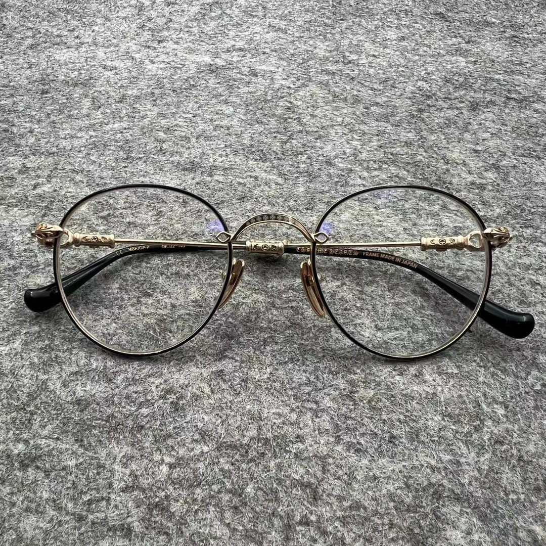 Chrome Hearts 黑金 圆框眼镜/xs00102/98新