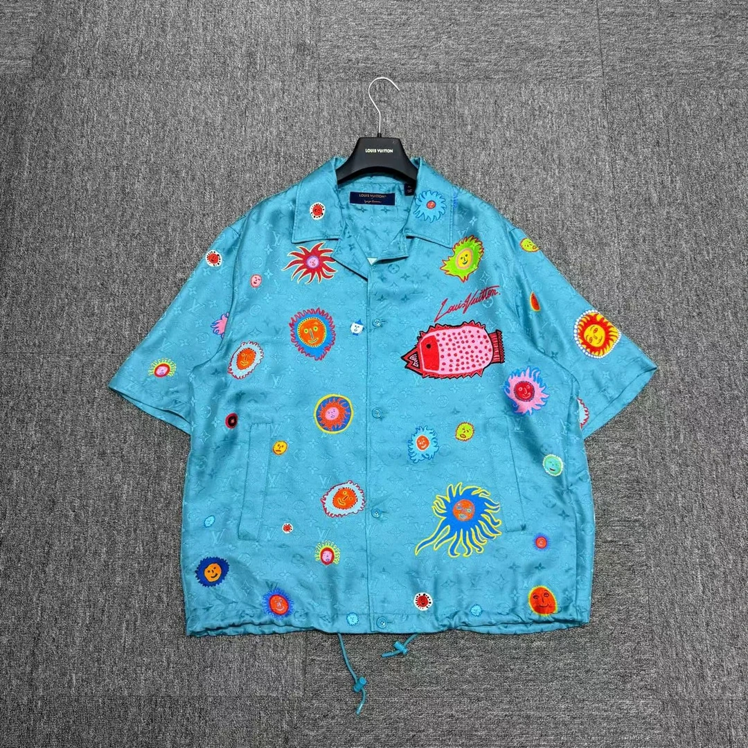 louis vuitton lv 草间弥生联名短袖衬衫/11246 /xl码 /99新